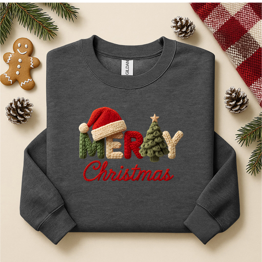 Merry Santa Hat Faux Yarn   YOUTH & ADULT SIZES